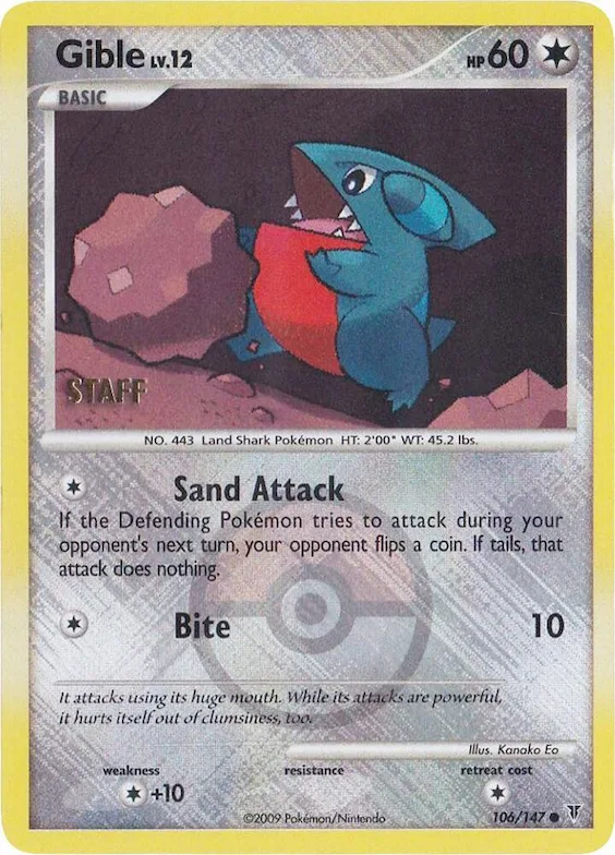 Gible - 106/147 (Championship Promo) [Staff] #106 – XY Trainer Kit: Sylveon & Noivern