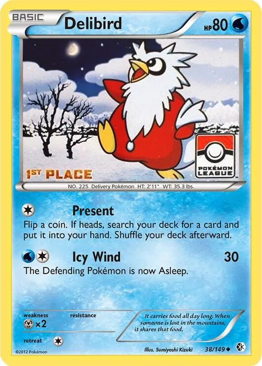 Delibird - 38/149 (Pokemon League) [1st Place] #38 – XY Trainer Kit: Sylveon & Noivern
