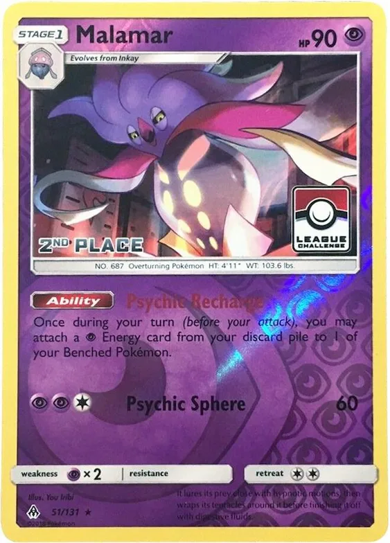 Malamar - 51/131 (League Challenge) [2nd Place] #51 – XY Trainer Kit: Sylveon & Noivern