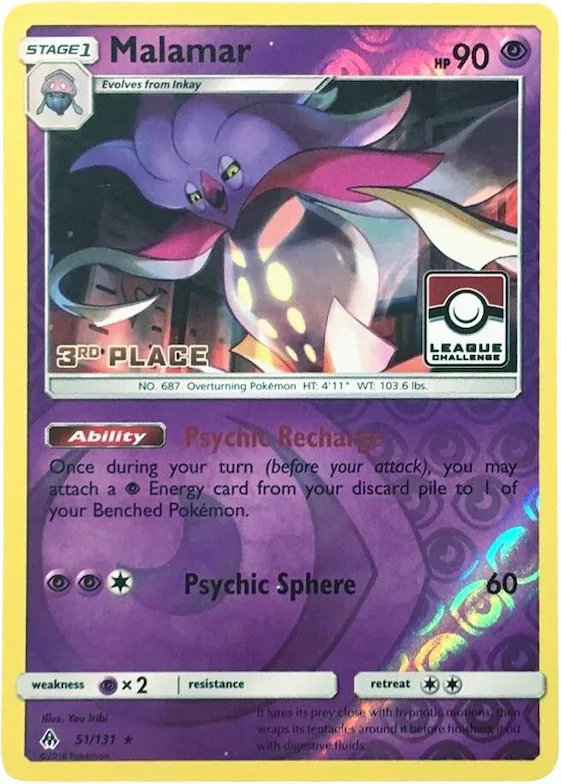 Malamar - 51/131 (League Challenge) [3rd Place] #51 – XY Trainer Kit: Sylveon & Noivern