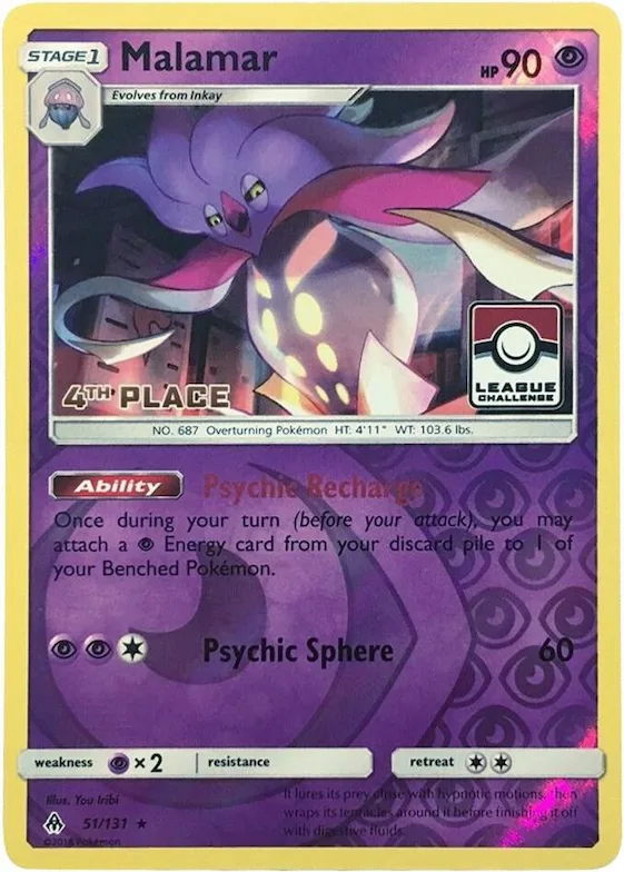 Malamar - 51/131 (League Challenge) [4th Place] #51 – XY Trainer Kit: Sylveon & Noivern