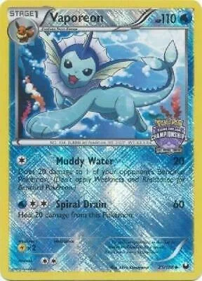 Vaporeon (State Championships) #25 – XY Trainer Kit: Sylveon & Noivern