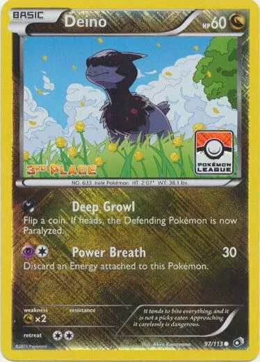 Deino - 97/113 (Pokemon League) [3rd Place] #97 – XY Trainer Kit: Sylveon & Noivern