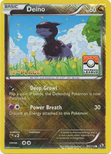 Deino - 97/113 (Pokemon League) [4th Place] #97 – XY Trainer Kit: Sylveon & Noivern