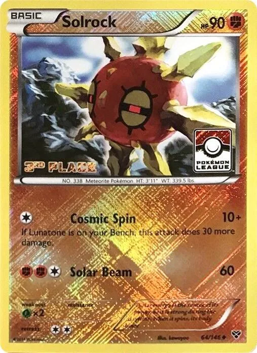 Solrock - 64/146 (Pokemon League) [3rd Place] #64 – XY Trainer Kit: Sylveon & Noivern