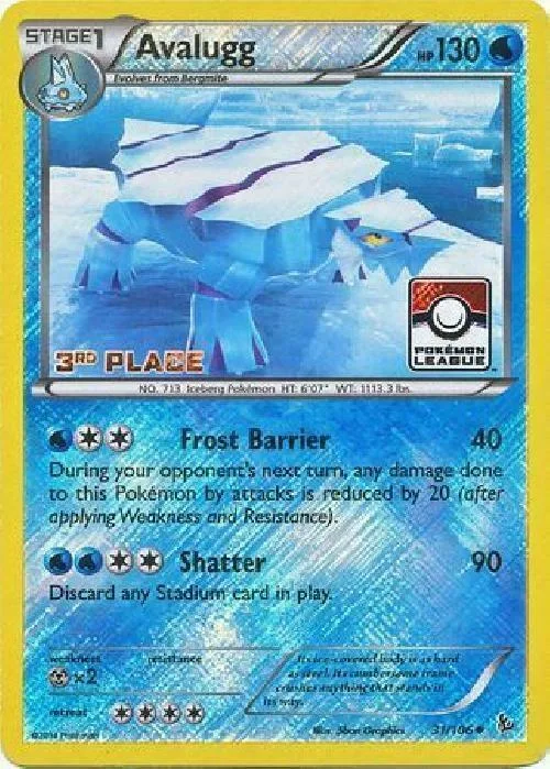 Avalugg - 31/106 (Pokemon League) [3rd Place] #31 – XY Trainer Kit: Sylveon & Noivern