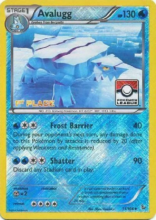 Avalugg - 31/106 (Pokemon League) [1st Place] #31 – XY Trainer Kit: Sylveon & Noivern