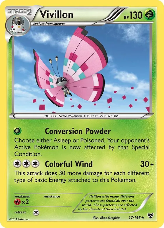 Vivillon (Meadow [Pink]) #17 – XY Base Set