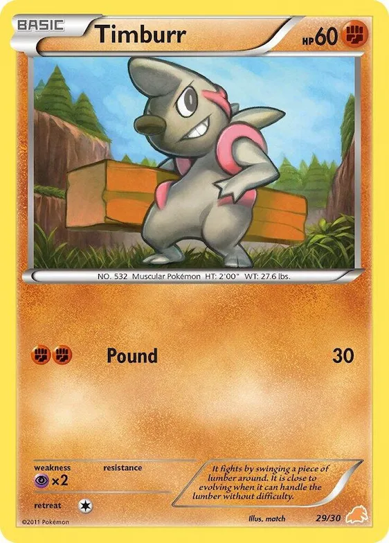 Timburr (#29) #29 – BW Trainer Kit: Excadrill & Zoroark