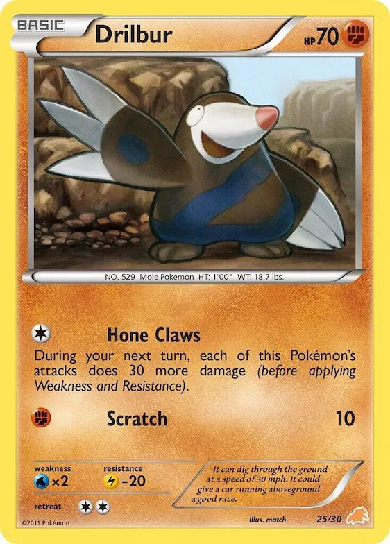 Drilbur (#25) #25 – BW Trainer Kit: Excadrill & Zoroark