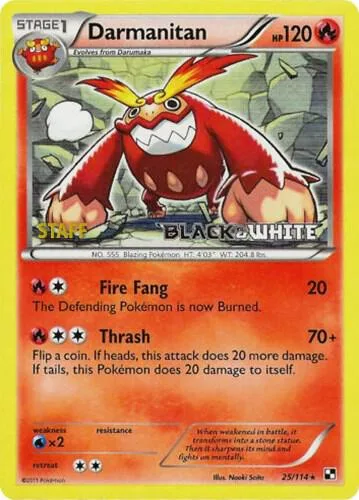 Darmanitan - 25/114 (Prerelease) [Staff] #25 – Black and White Promos