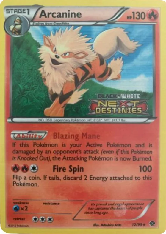 Arcanine (Prerelease) #12 – Black and White Promos