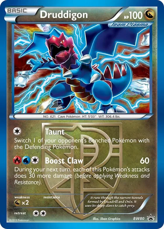 Druddigon (Team Plasma) - BW80 (Cosmos Holo) #bw80 – Black and White Promos