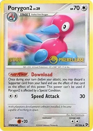 Porygon2 - 49/106 (Prerelease) [Staff] 49 – Promo DP
