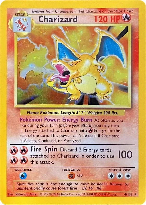 Charizard (Black Dot Error) #4 – Base Set