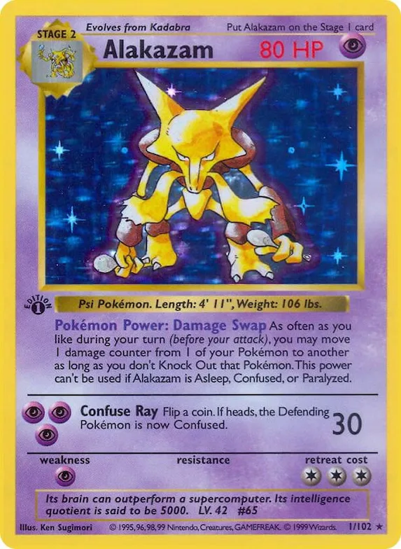 Alakazam #1 – Base Set (Shadowless)