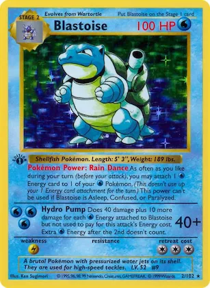 Blastoise #2 – Base Set (Shadowless)