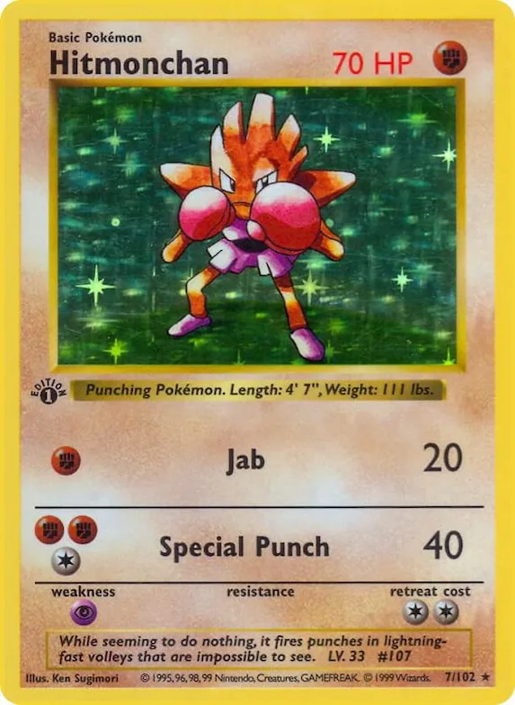 Hitmonchan #7 – Base Set (Shadowless)