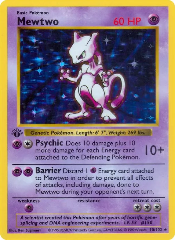 Mewtwo #10 – Base Set (Shadowless)