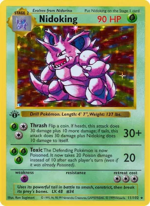 Nidoking #11 – Base Set (Shadowless)