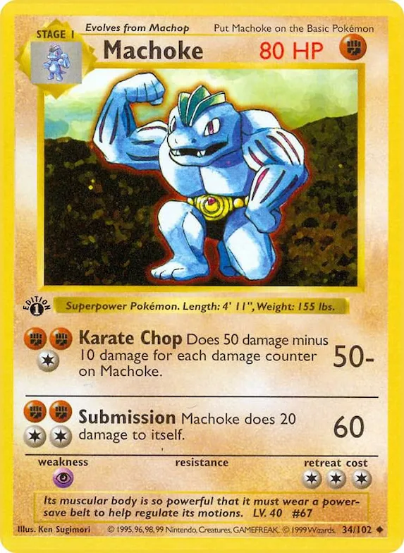 Machoke #34 – Base Set (Shadowless)