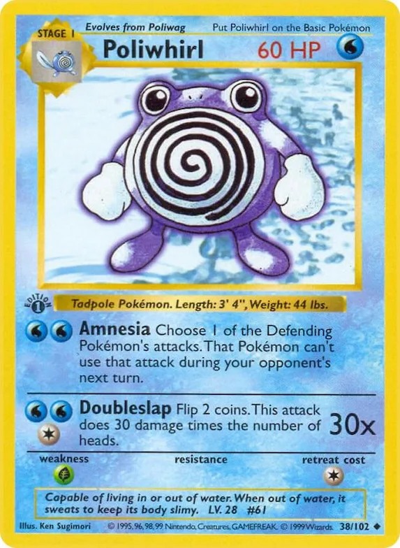 Poliwhirl #38 – Base Set (Shadowless)