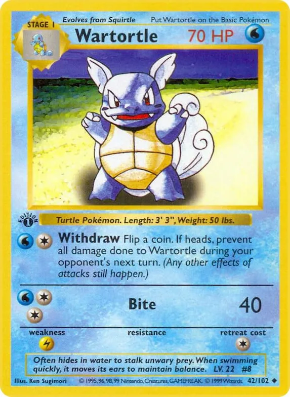 Wartortle #42 – Base Set (Shadowless)