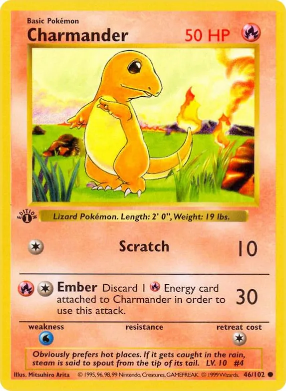 Charmander #46 – Base Set (Shadowless)