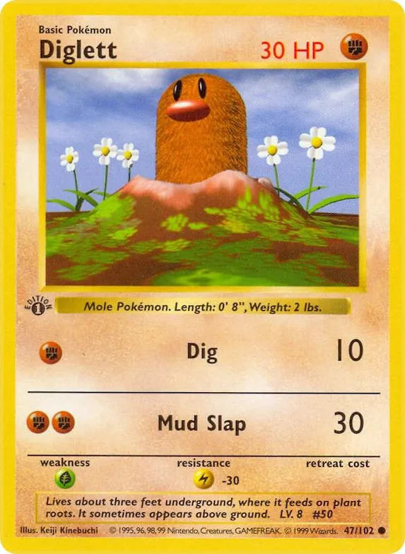 Diglett #47 – Base Set (Shadowless)