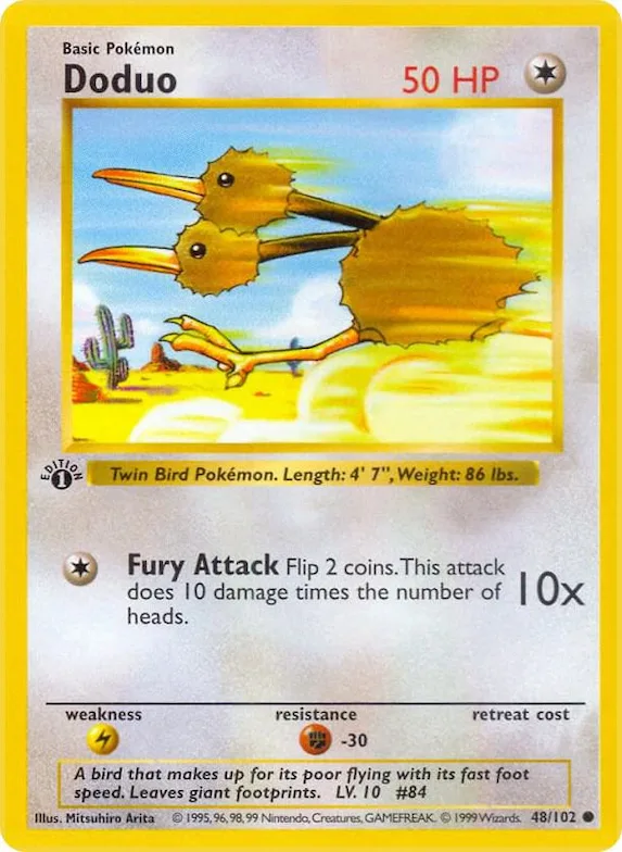 Doduo #48 – Base Set (Shadowless)