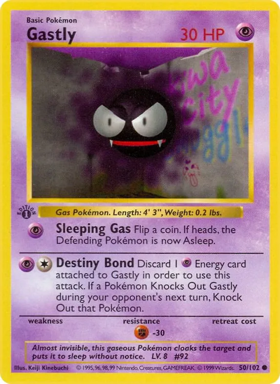 Gastly #50 – Base Set (Shadowless)