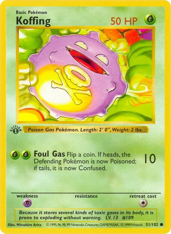 Koffing #51 – Base Set (Shadowless)
