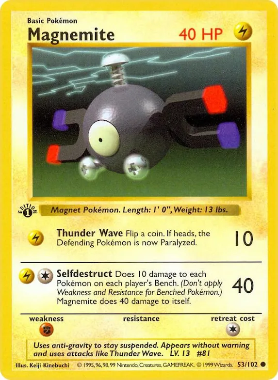 Magnemite #53 – Base Set (Shadowless)