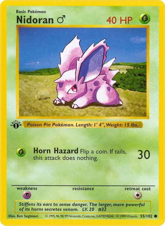 Nidoran M #55 – Base Set (Shadowless)