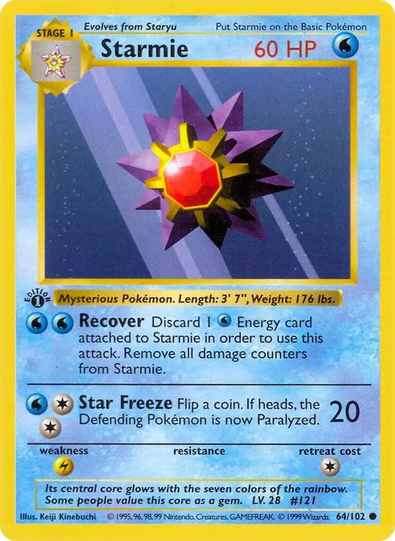 Starmie #64 – Base Set (Shadowless)