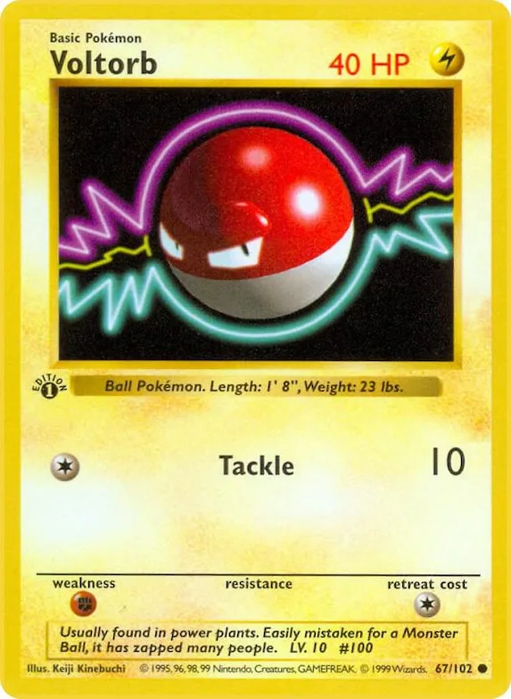 Voltorb #67 – Base Set (Shadowless)