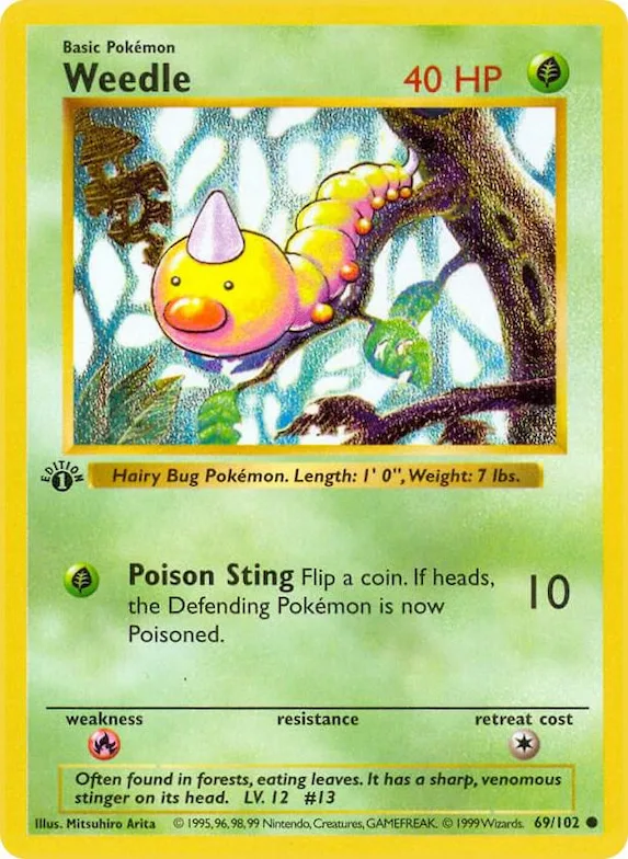 Weedle #69 – Base Set (Shadowless)