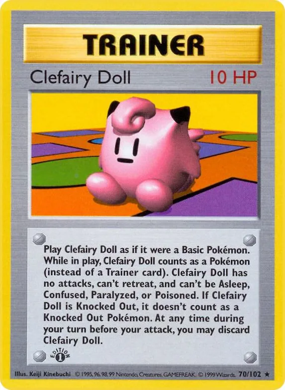 Clefairy Doll #70 – Base Set (Shadowless)