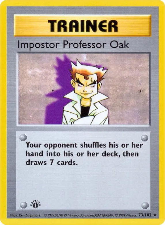Impostor Professor Oak #73 – Base Set (Shadowless)