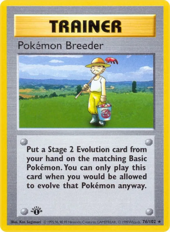 Pokemon Breeder #76 – Base Set (Shadowless)