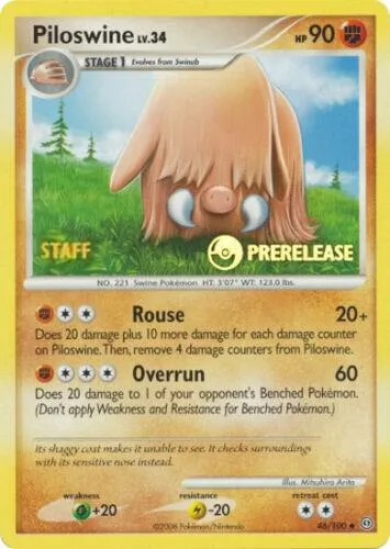 Piloswine - 46/100 (Prerelease) [Staff] #46 – Nintendo Promos