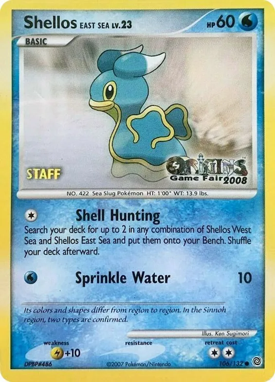 Shellos East Sea - 106/132 (Origins Game Fair 2008) [Staff] #106 – Nintendo Promos