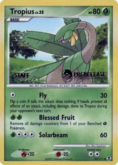 Tropius - 52/111 (Prerelease) [Staff] #52 – Nintendo Promos