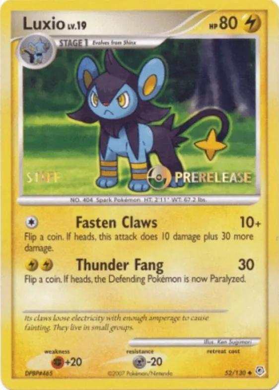 Luxio - 52/130 (Prerelease) [Staff] #52 – Nintendo Promos
