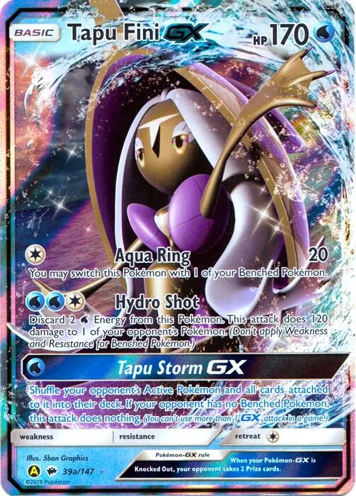 Tapu Fini GX #39a – XY Trainer Kit: Sylveon & Noivern