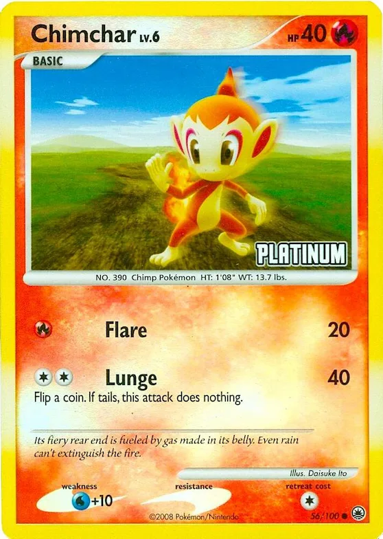 Chimchar - 56/100 [Platinum] #56 – Burger King Promos