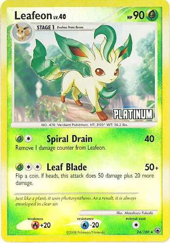 Leafeon - 24/100 [Platinum] #24 – Burger King Promos