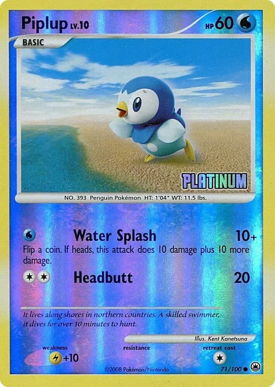 Piplup - 71/100 [Platinum] #71 – Burger King Promos