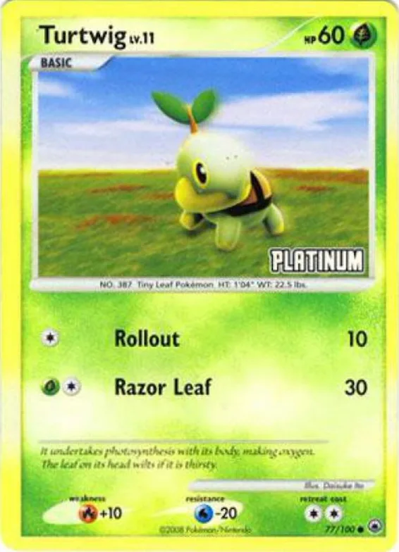 Turtwig - 77/100 [Platinum] #77 – Burger King Promos