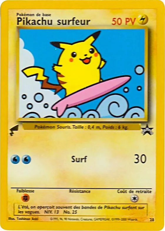 Pikachu (Surfing) #28 – Pikachu World Collection Promos